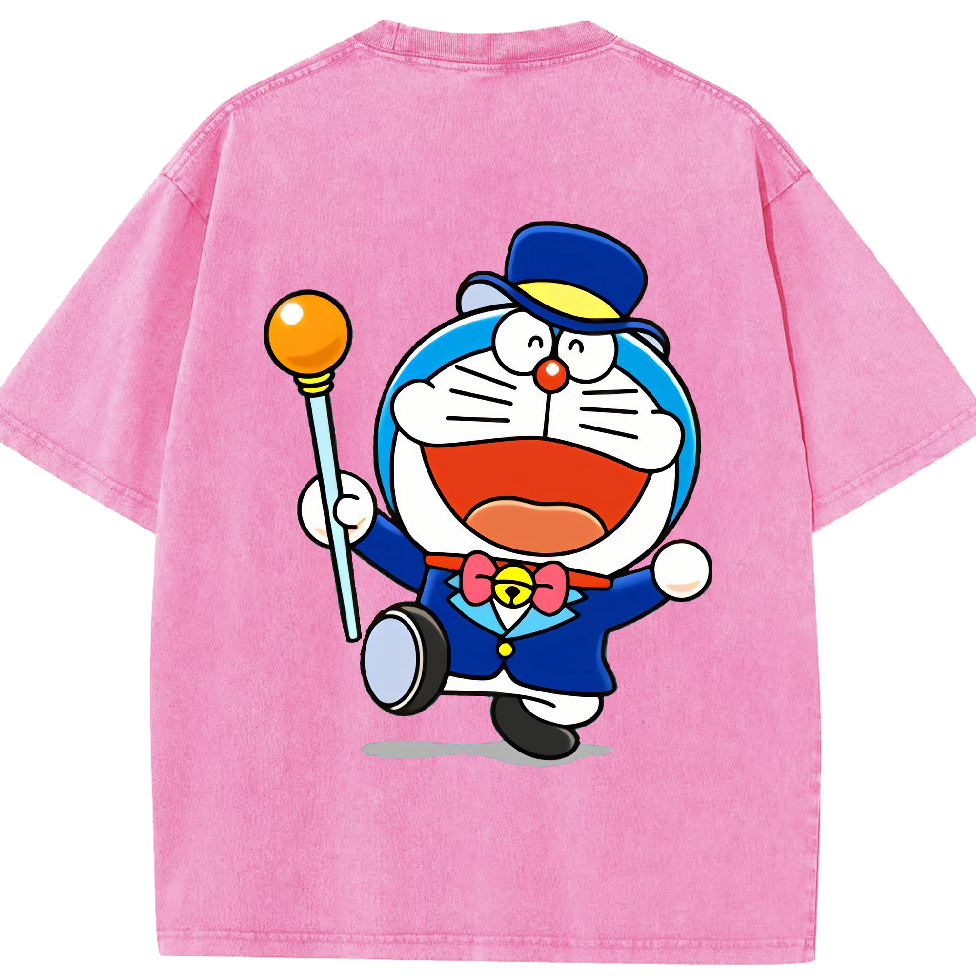 （画像用） ドラえもん Doraemon 綿100% ヴィンテージ風 半袖Tシャツ（背面プリント）